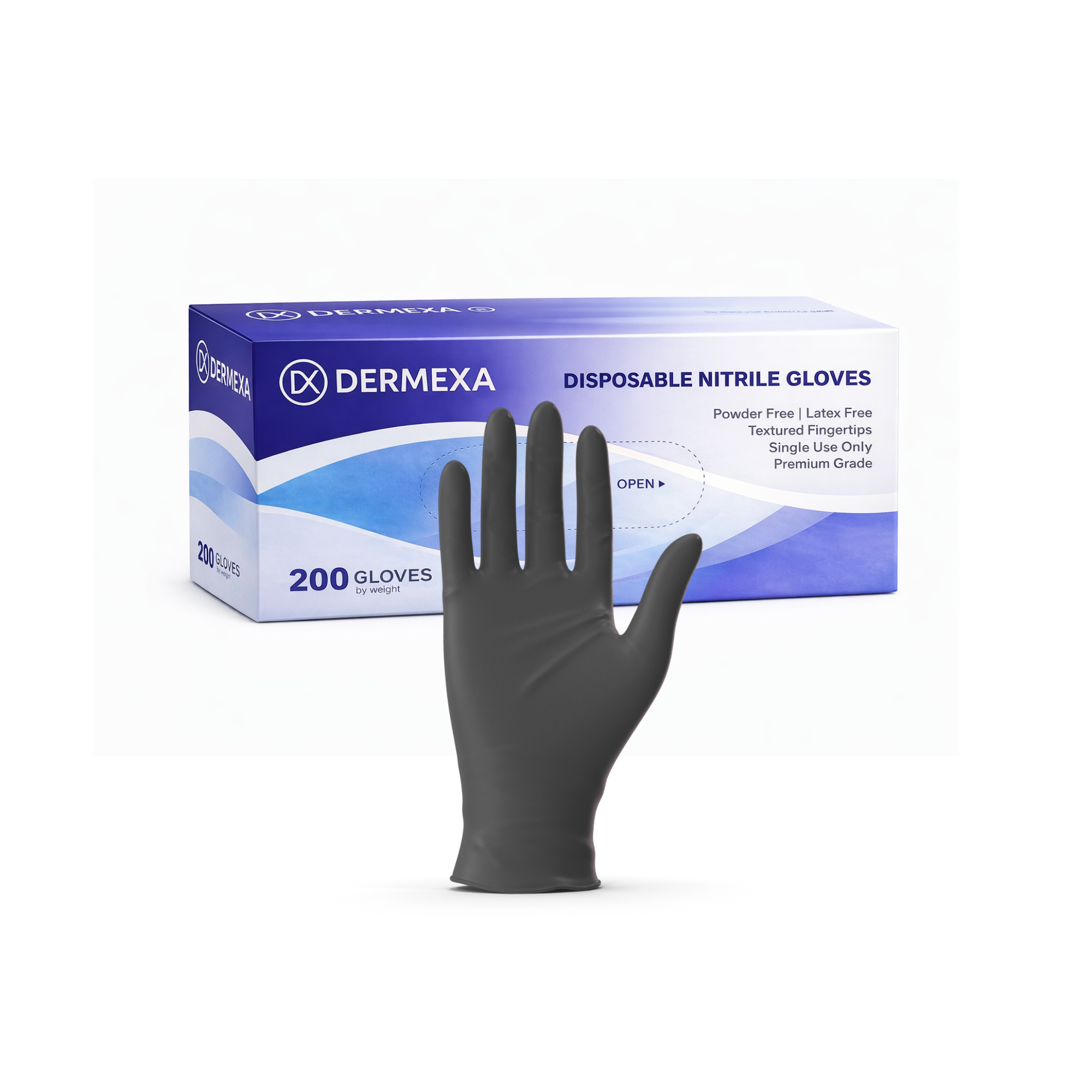 Dermexa Nitrile Gloves – Powder-Free, Latex-Free, 200 Gloves Each
