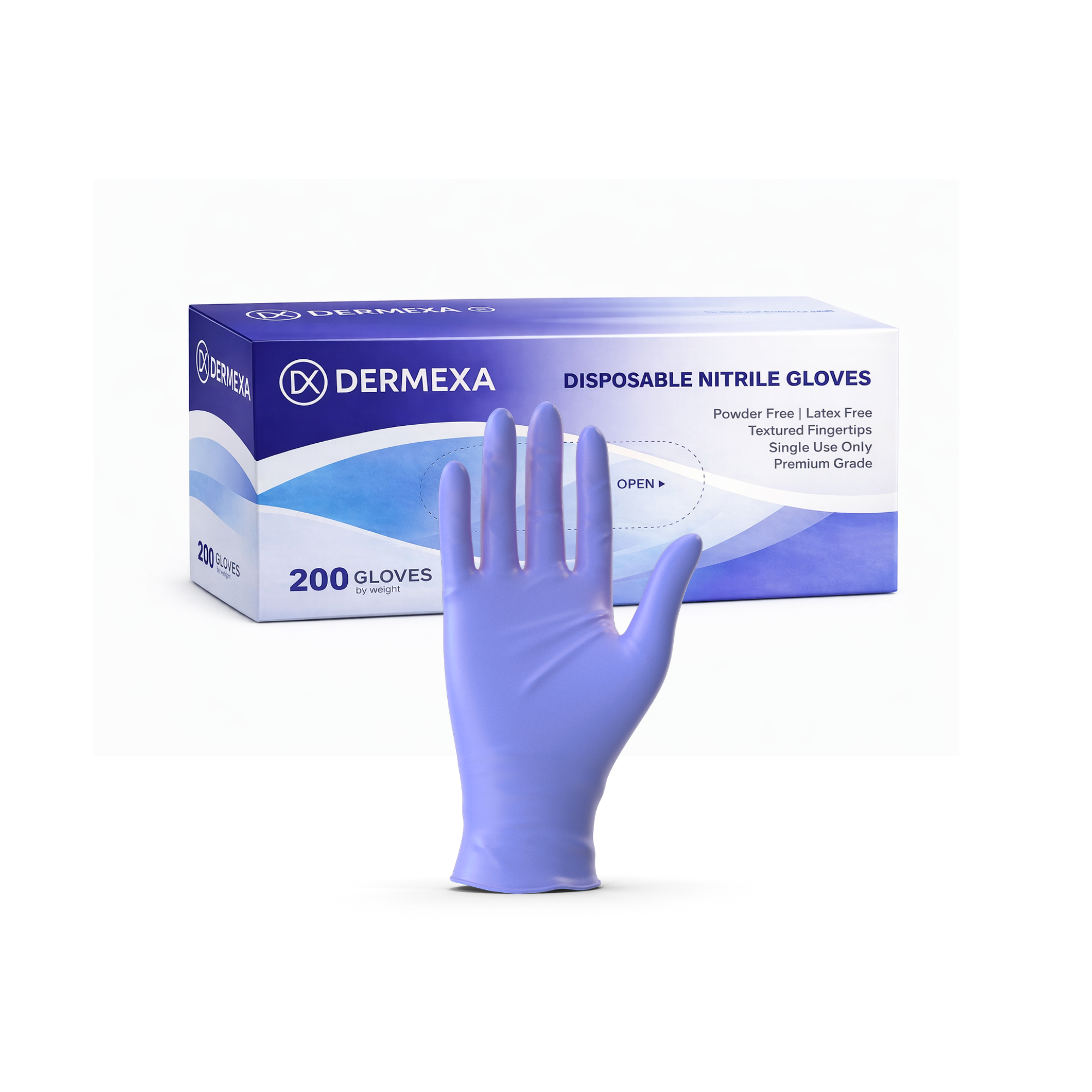 Dermexa Nitrile Gloves – Powder-Free, Latex-Free, 200 Gloves Each