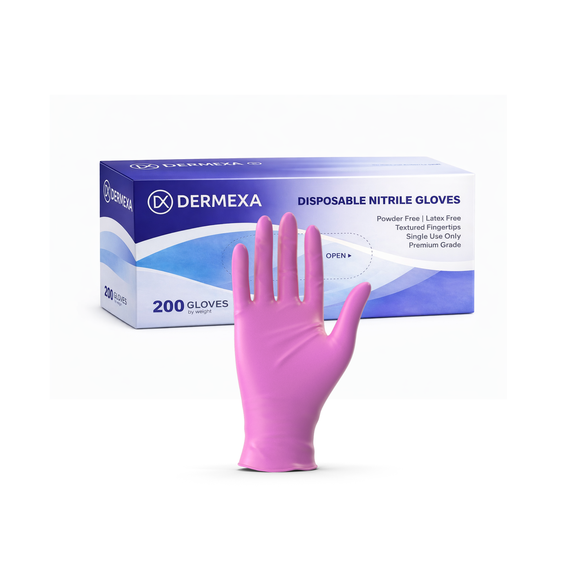 Dermexa Nitrile Gloves – Powder-Free, Latex-Free, 200 Gloves Each